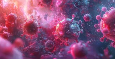 3D illustration of immune system cells responding to inflammation, symbolizing BTK inhibitor action in rare autoimmune diseases