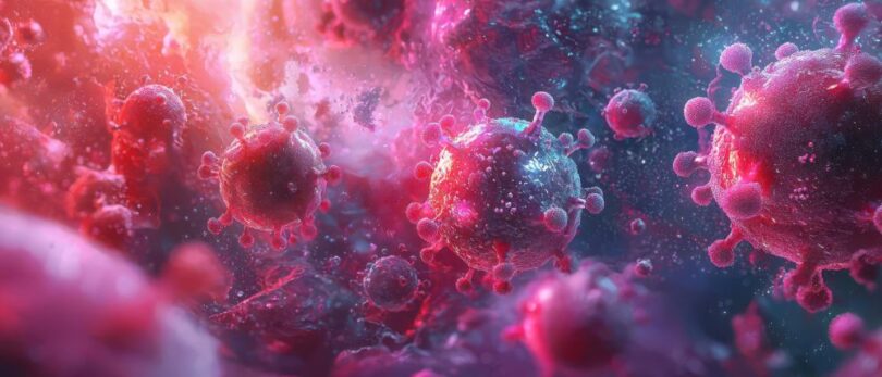 3D illustration of immune system cells responding to inflammation, symbolizing BTK inhibitor action in rare autoimmune diseases