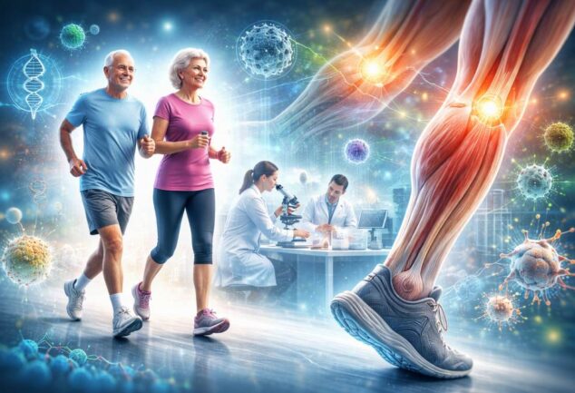 IMM01-STEM Phase 2 study illustration showing muscle function and mobility in older adults