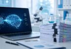 Artificial intelligence supporting regulatory medical writing and clinical research documentation in a modern life sciences laboratory environment.