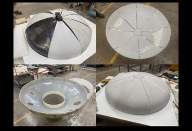 Manufacture of dished-end components for plastic-lined GRP pressure vessels used in pharmaceutical processing applications