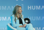 Dr Maria Dunford, CEO and co-founder of Lifebit, speaking at a healthcare event