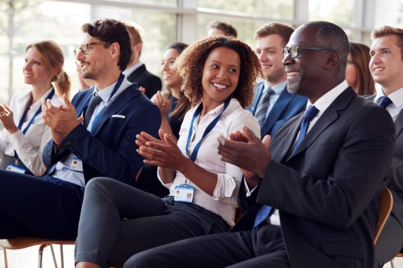 Healthcare professionals attending an educational event representing the ESE Obesity and Endocrinology School